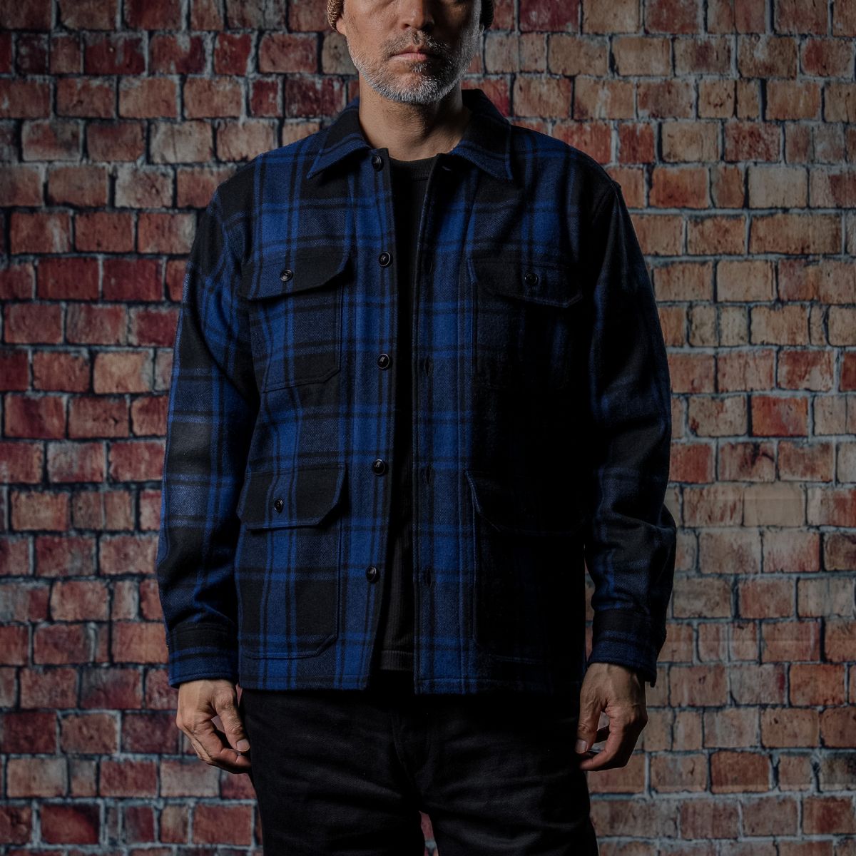 STEVENSON OVERALL Co. Woodlander - WL1 Wool Hunting Shirt Blue Plaid