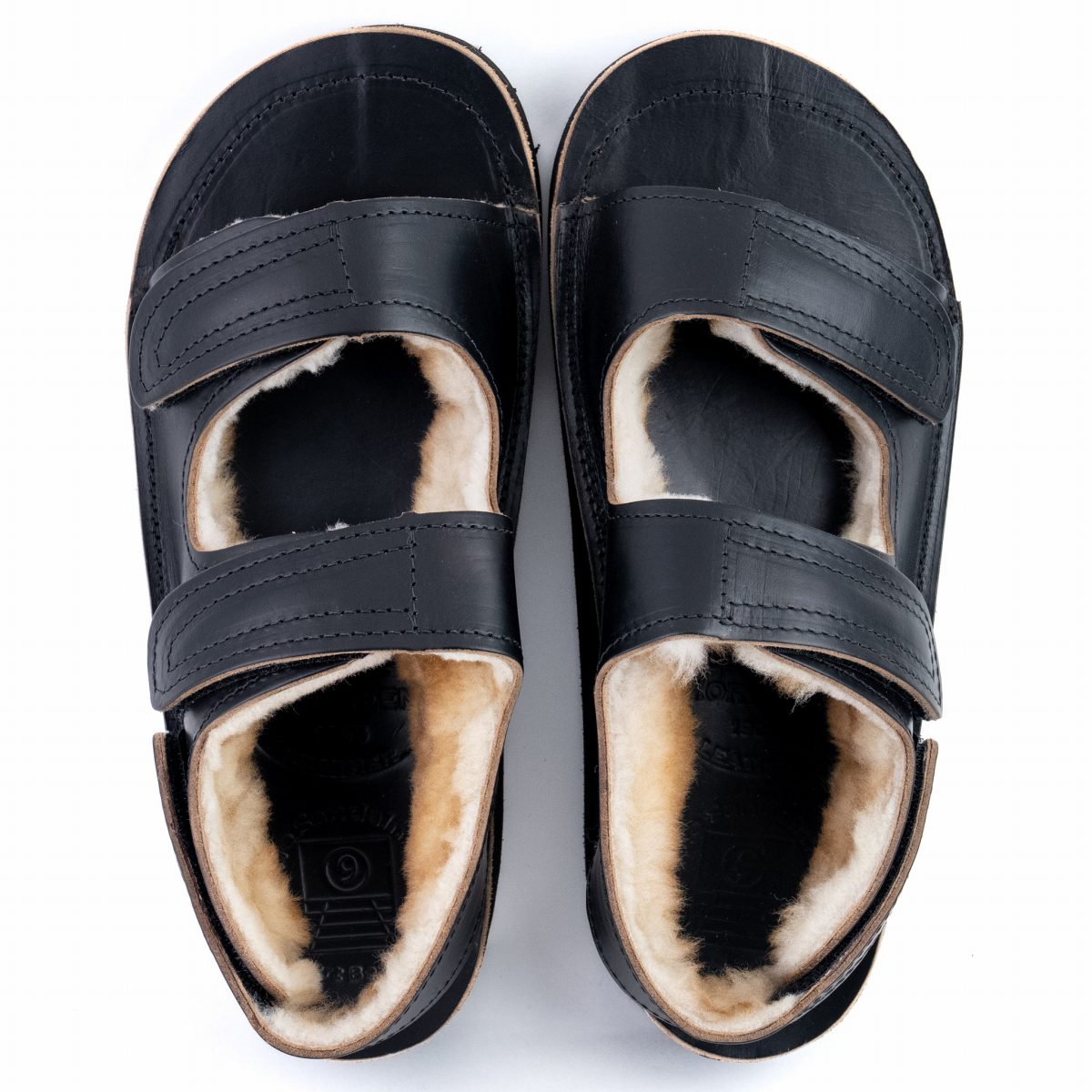 The Sandalman BSSB Natural Sheepskin Black Chromexcel サンダルマン ムートンサンダル