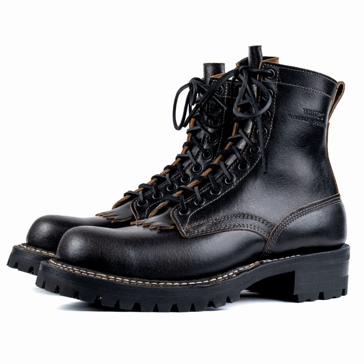 ホワイツブーツ] WHITE'S BOOTS 375-V Black Wax Flesh Block Heel