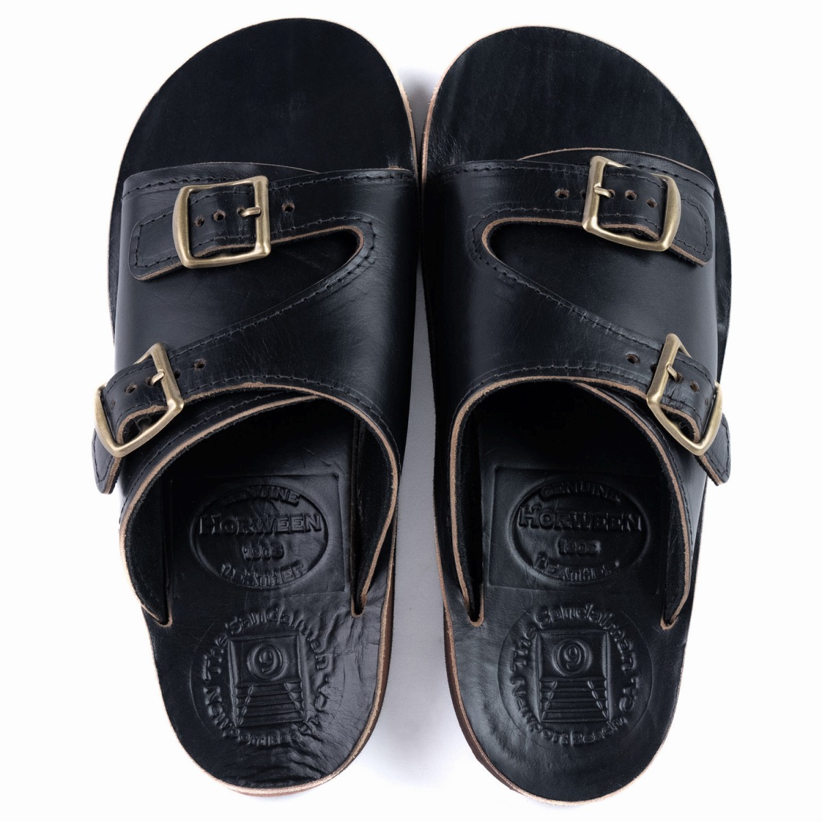 The Sandalman Double Straps ダブルストラップサンダル The Sandalman Double Straps Black Chromexcel サンダルマン