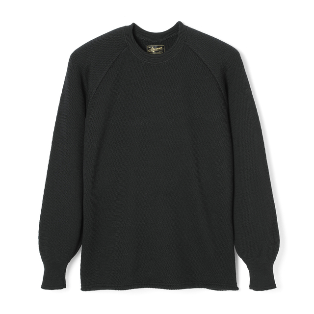 STEVENSON OVERALL Co. Wool Thermal Long Sleeve - WL Merino Wool (Black/予約)