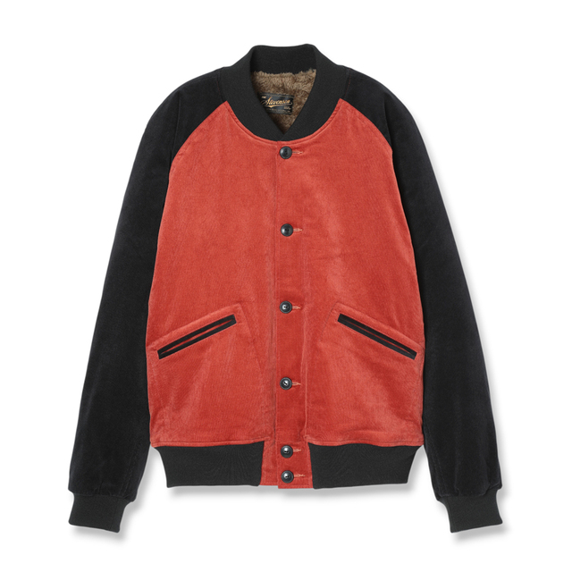 STEVENSON OVERALL CO. 26AW “Golden Era Athletic” CLASSIC VARSITY JACKET Red × Black - GA1 -