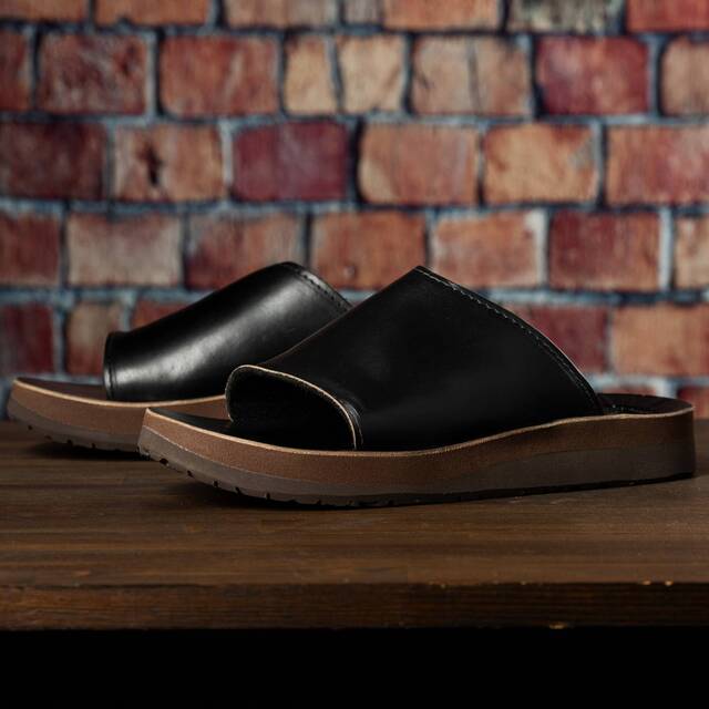 The Sandalman Slider Black Chromexcel サンダルマン スライダー