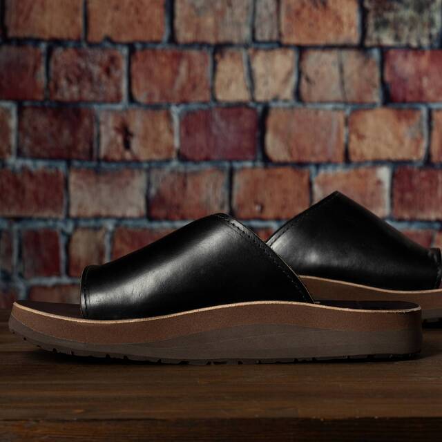 The Sandalman Slider Black Chromexcel サンダルマン スライダー
