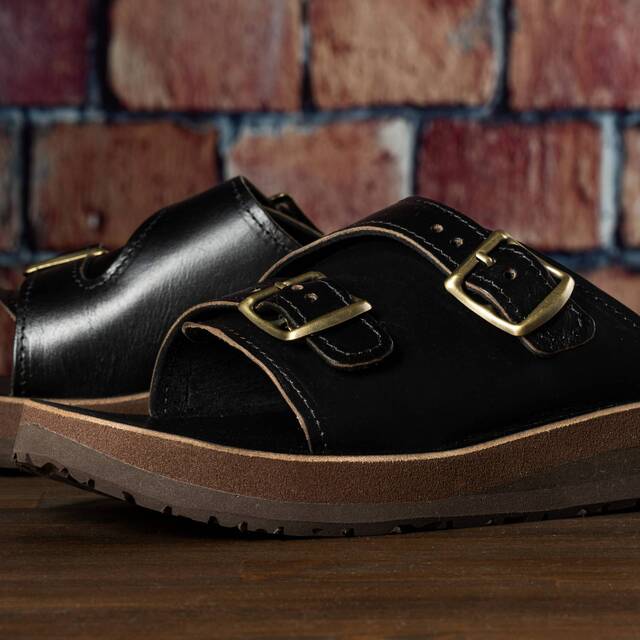 The Sandalman Double Straps Black Chromexcel サンダルマン ダブル