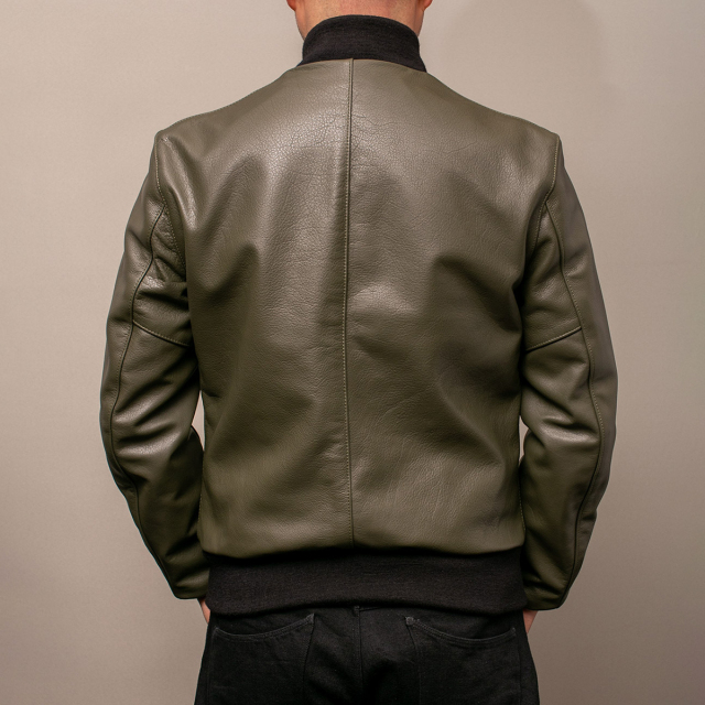 Vanson Special Custom Team Jacket Olive スペシャル バンソン レザージャケット オリーブ