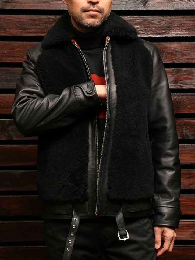 FindersKeepers FK-GRIZZLY JACKET BLACK HORSEHIDE x SHEEPSKIN