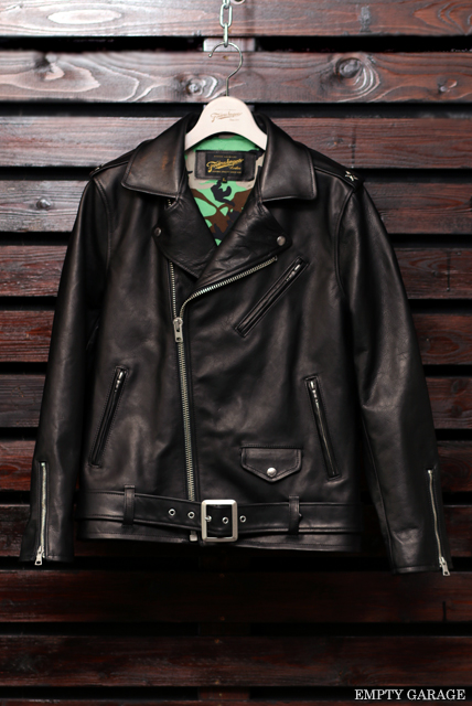 FindersKeepers FK-RIDERS JACKET BLACK HORSEHIDE x WOODLAND LINING