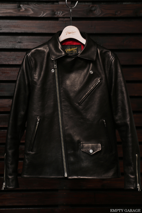 FindersKeepers x EMPTY GARAGE FK-RIDERS JACKET HORSEHIDE red silk