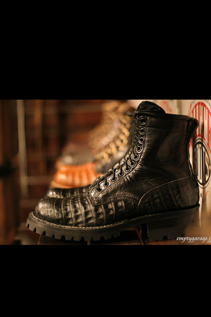WHITE'S BOOTS SMOKE JUMPER 7 BLACK CAIMAN ワニ革 x BUFFALO