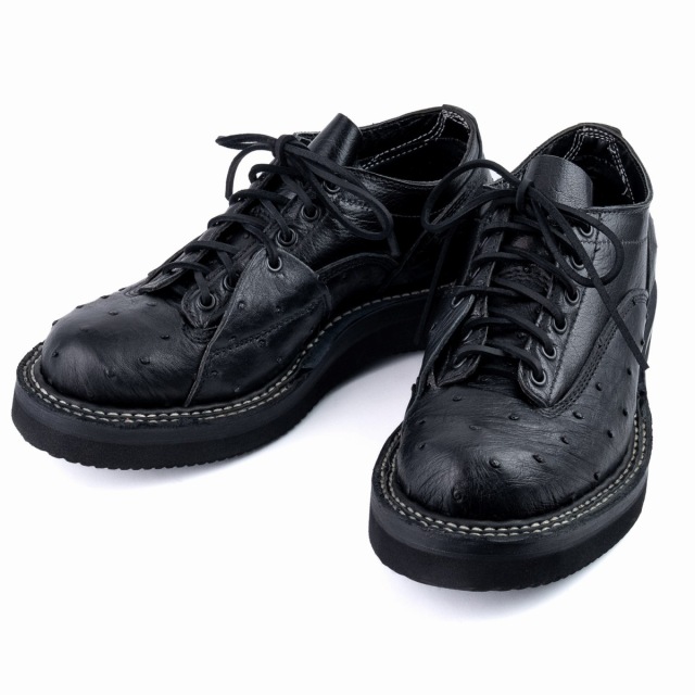 WHITE'S BOOTS OXFORD SHOE Ostrich C461 Last LTT ブラック オーストリッチ/バッファロー