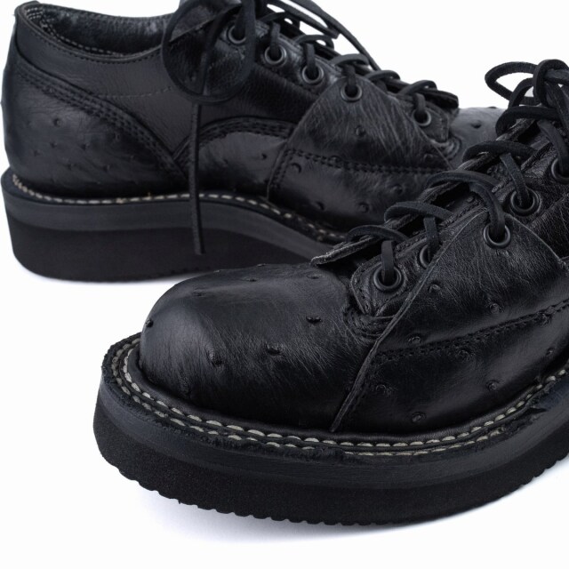 WHITE'S BOOTS OXFORD SHOE Ostrich C461 Last LTT ブラック オーストリッチ/バッファロー