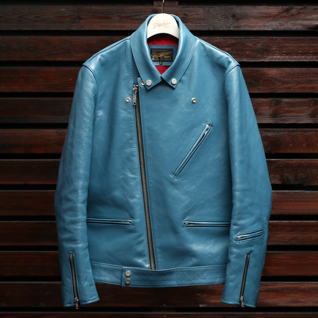 FindersKeepers FK-W.RIDERS JACKET U.K. II TURQUOISE BLUE HORSEHIDE