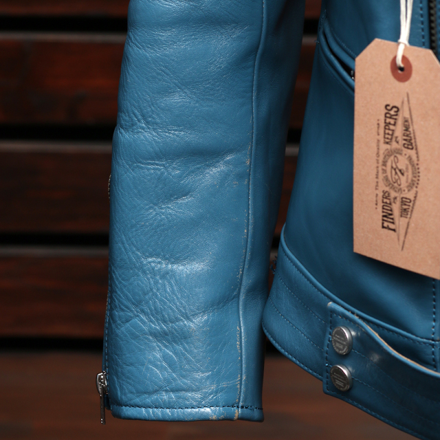 FindersKeepers FK-W.RIDERS JACKET U.K. II TURQUOISE BLUE HORSEHIDE