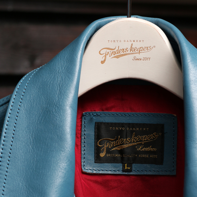 FindersKeepers FK-W.RIDERS JACKET U.K. II TURQUOISE BLUE HORSEHIDE
