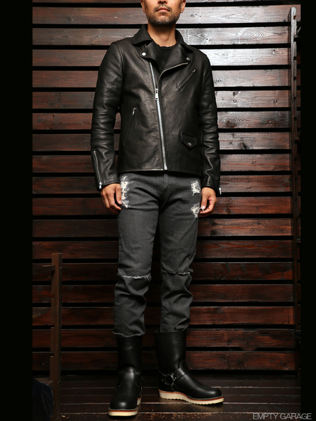 EMPTY GARAGE別注　FindersKeepers FK-RIDERS NYC JACKET Black HORSEHIDE