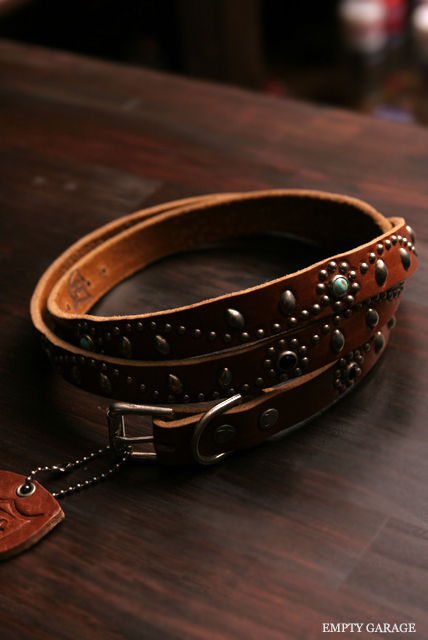 HTC narrow studs BELT SN32-SP light brown