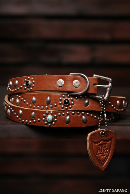 HTC narrow studs BELT SN32-SP light brown