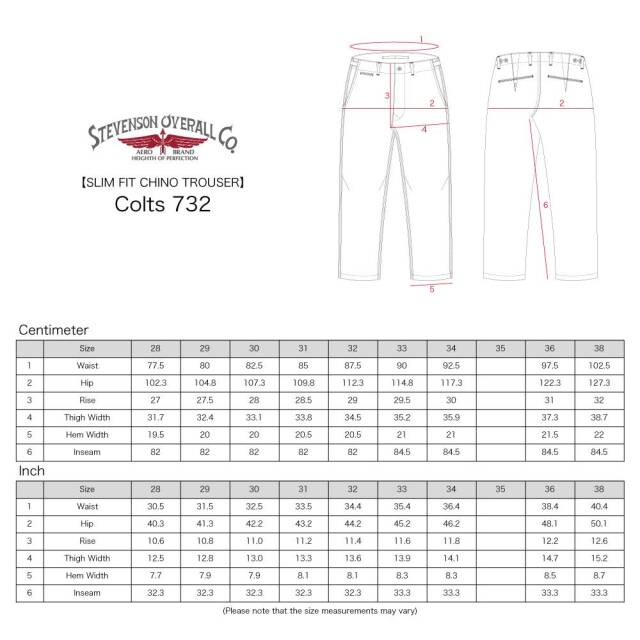 Stevenson Overall Co. Colts 732 SLIM FIT CHINO TROUSER Navy