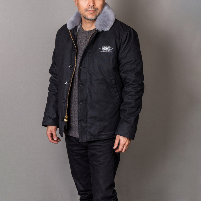 WESCO × DEHEN N-1 JACKET Black & Dark tan Sheep Skin Mouton ［ウエスコ ディーエン製 N-1ジャケット］