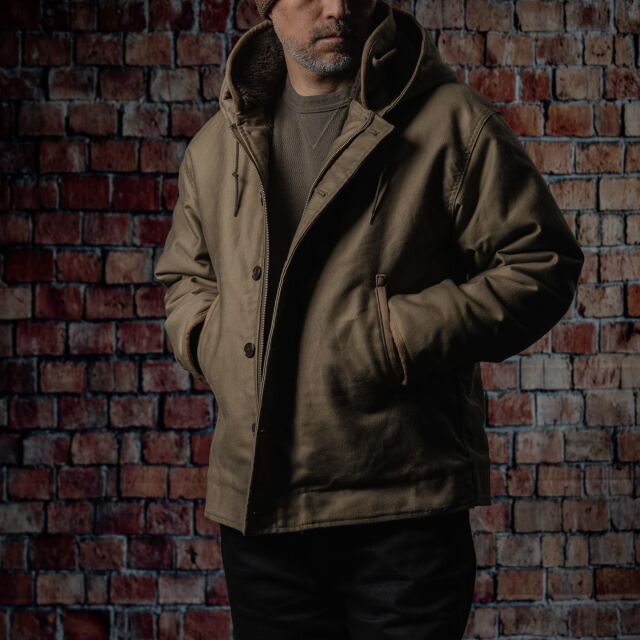 STEVENSON OVERALL Co. Navigateur - NG1 HOODED DECK JACKET Olive