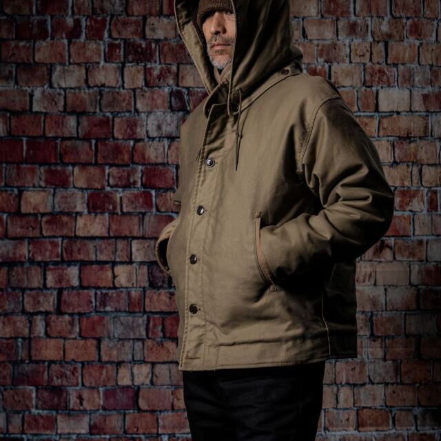 STEVENSON OVERALL Co. Navigateur - NG1 HOODED DECK JACKET Olive