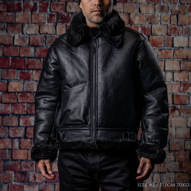 ★vanson★大戦モデル フライトジャケットB-3 バンソン レザージャケット Vanson B-3 Flying Fortress Crew Jacket Black Mouton