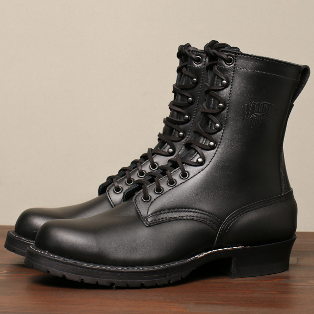WHITE'S BOOTS 375HC-LUG ファーマーランチャー 8 ブラックドレスレザー セミドレス木型