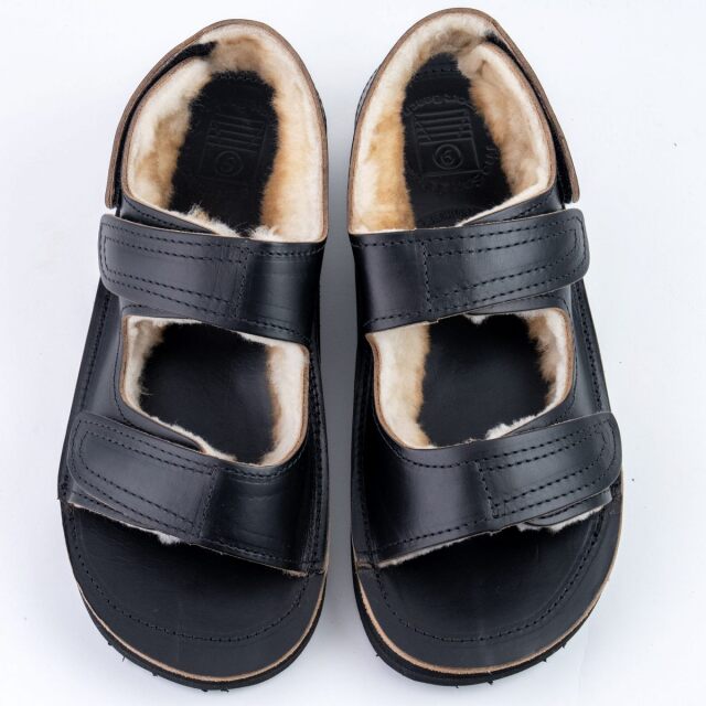 The Sandalman BSSB Natural Sheepskin Black Chromexcel サンダルマン ムートンサンダル
