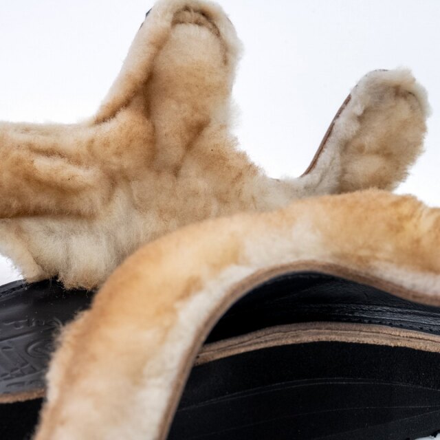 The Sandalman BSSB Natural Sheepskin Black Chromexcel サンダルマン ムートンサンダル