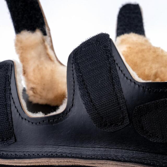 The Sandalman BSSB Natural Sheepskin Black Chromexcel サンダルマン ムートンサンダル