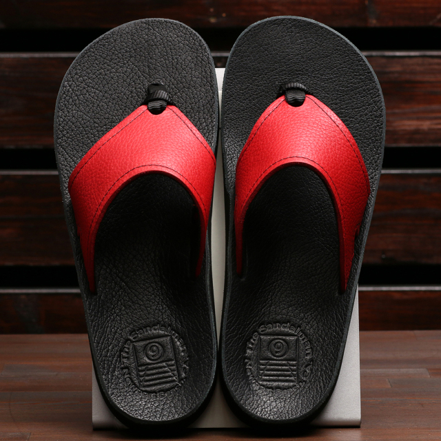 THE SANDALMAN サンダルマン 501 ビーチサンダル ブルハイド レッド ブラック