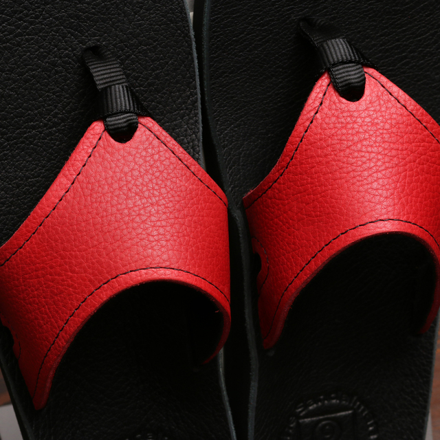 THE SANDALMAN サンダルマン 501 ビーチサンダル ブルハイド レッド ブラック