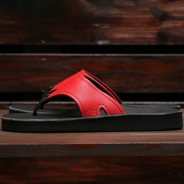 THE SANDALMAN サンダルマン 501 ビーチサンダル ブルハイド レッド ブラック