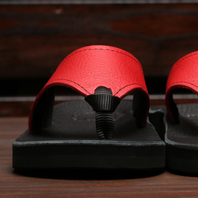 THE SANDALMAN サンダルマン 501 ビーチサンダル ブルハイド レッド ブラック