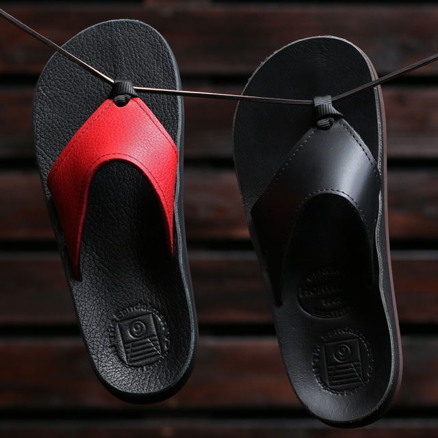 THE SANDALMAN サンダルマン 501 ビーチサンダル ブルハイド レッド ブラック