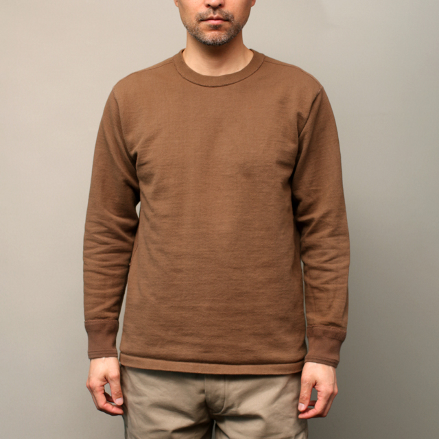 STEVENSON OVERALL Co. Cotton Crewneck Thermal - CT サーマルシャツ ブラウン