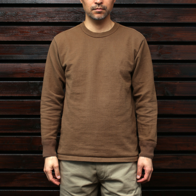 STEVENSON OVERALL Co. Cotton Crewneck Thermal - CT サーマルシャツ ブラウン