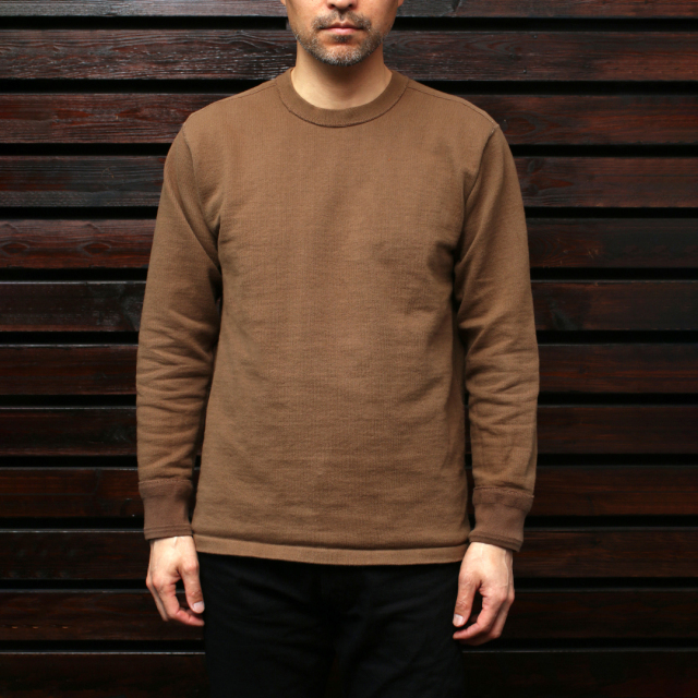 STEVENSON OVERALL Co. Cotton Crewneck Thermal - CT サーマルシャツ ブラウン