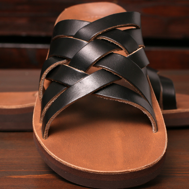 The Sandalman Weave Black x Tan Chromexcel サンダルマン ウェーブ クロムエキセルレザー