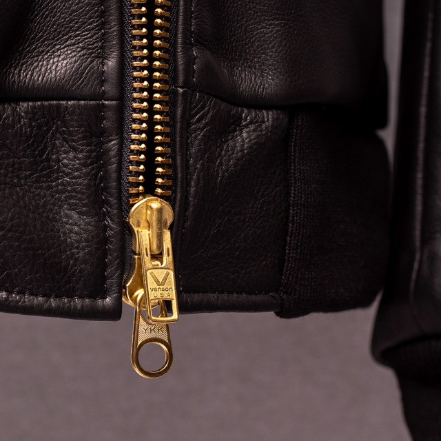 Vanson Special Custom Team Jacket Black ディアタンカウハイド