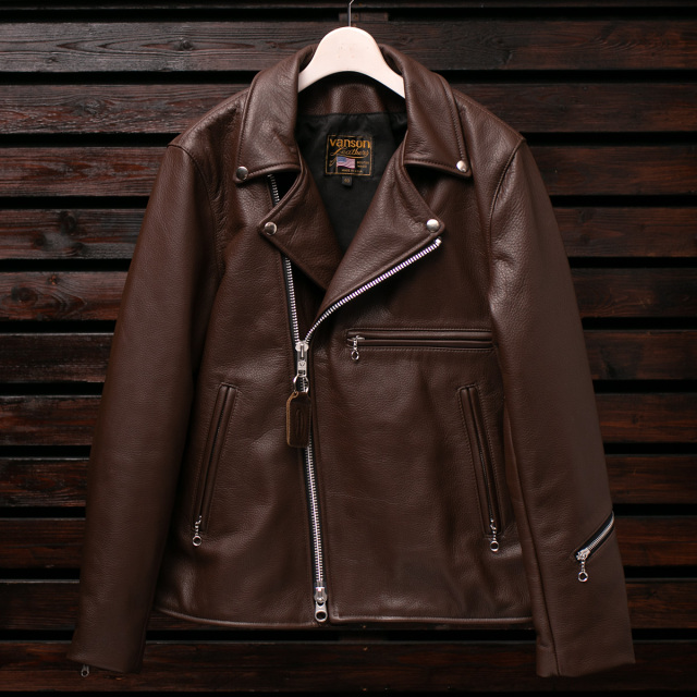 Vanson Special Custom Doulbe Riders Jacket Type 1 「グレインレザー」チョコレートブラウン　