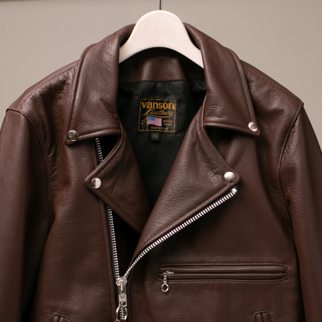 Vanson Special Custom Doulbe Riders Jacket Type 1 「グレインレザー」チョコレートブラウン　
