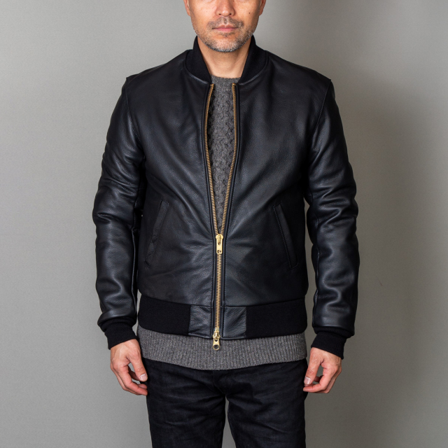 Vanson Special Custom Team Jacket Black ディアタンカウハイド