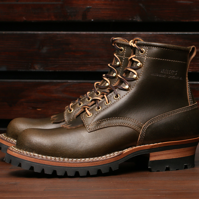 [ホワイツ] WHITE'S BOOTS 350V スモークジャンパー オリーブグリーン ワックスフレッシュレザー
