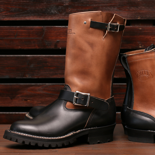 ホワイツブーツ ノマド 7E WHITE'S】 12'' NOMAD BLACK OILED ROUGHOUT(6(24.0cm) BLACK