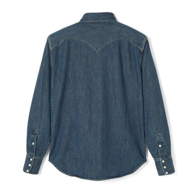 STEVENSON OVERALL Co. Cody -CD3- WESTERN SHIRT 7 oz Faded Indigo