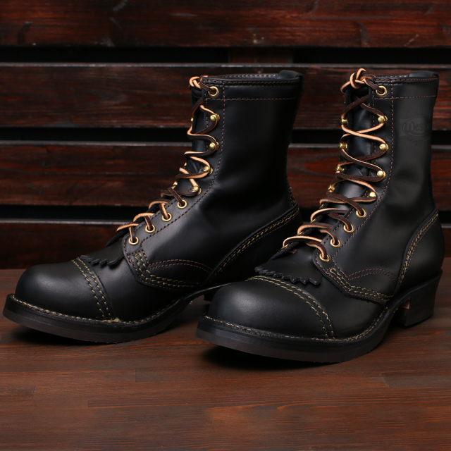 ［ウエスコ ブーツ］ WESCO BOOTS JOBMASTER ブラックタイ 9インチ丈 トウキャップ カーキステッチ