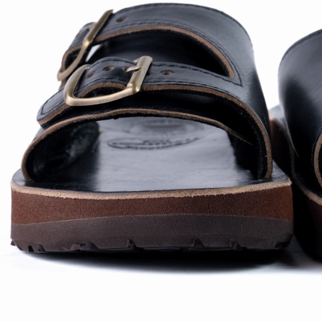 The Sandalman Double Straps Black Chromexcel サンダルマン