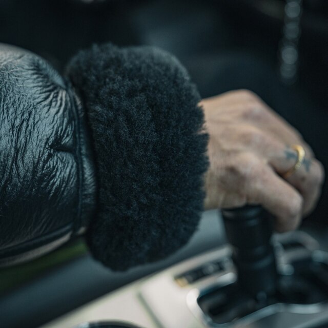 Vanson B-3 Flying Fortress Crew Jacket Black Mouton